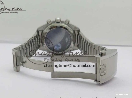 0111 Speedmaster SS Snoopy Apollo OMF Best Edition White Dial on SS Flat link Bracelet Venus Trendy 7882